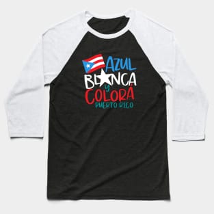 Puerto Rico Azul, Blanca y Colorá Baseball T-Shirt